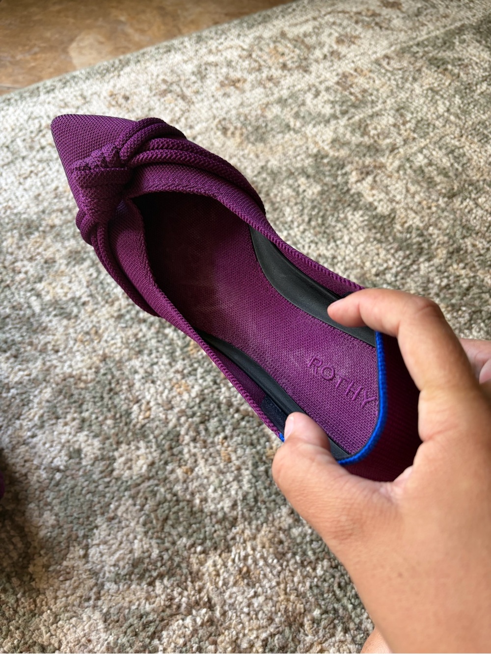 Rothy's Purple Pointed Knot Ballet Flats - Picture 2 of 6